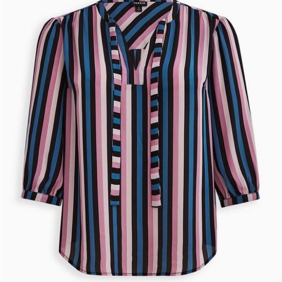 Torrid Georgette Bow Tie Blouse Size 1 / 1X equivalent - Picture 5 of 10